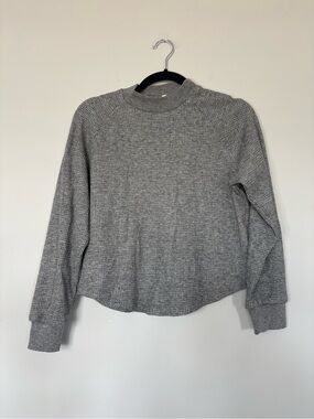 Madewell Cropped Long Sleeve Waffle Shirt layering Everyday Basic Minimalist